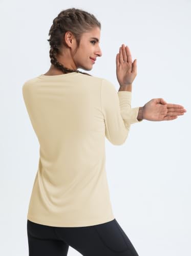 Image of MAGCOMSEN Sun Shirts for Women Long Sleeve SPF Shirt V-Neck UPF 50+ UV Prontection Quick Dry Top for Workout Hiking Swim