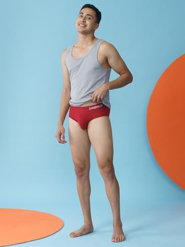 Image of DAMENSCH Modal Regular Fit Solid Brief Underwear Anti-Bacterial Moisture Wicking Breathable Microfibre Waistband Deo-Soft Briefs for Men