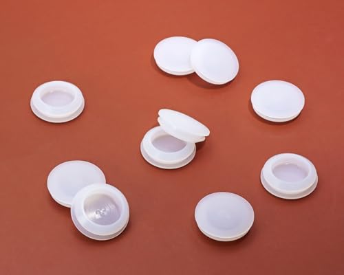 Image of ONLYKXY 10 Pcs Clear Silicone Round Snap in Type Locking Furniture Hole Plugs Button Protective Cover Cap Head,Universal (25mm /0.98inch)