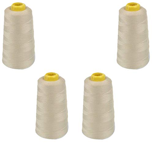 Hilos de poliéster Beige 4 unidades 6000 yd cada uno miniatura 2