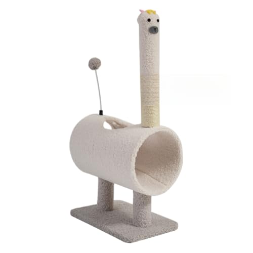 CYWOPVEQキャットタワーミニ 猫タワー 据え置き スリム 低い 小型 猫ベッド ハンモック コンパクト 省スペース カラフル 人気 おしゃれ 可愛い 組立簡単 (ホワイト)