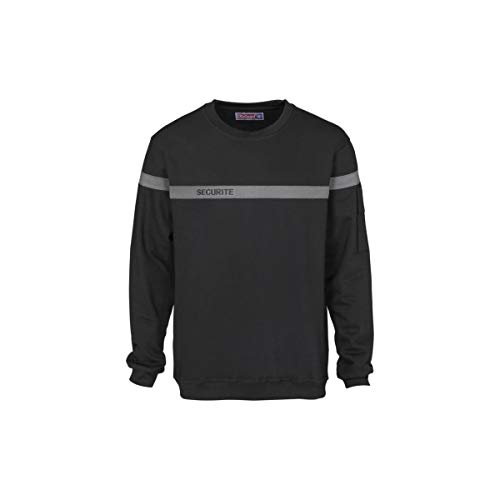 Sweat Noir sécurité Bande Grise - Cityguard