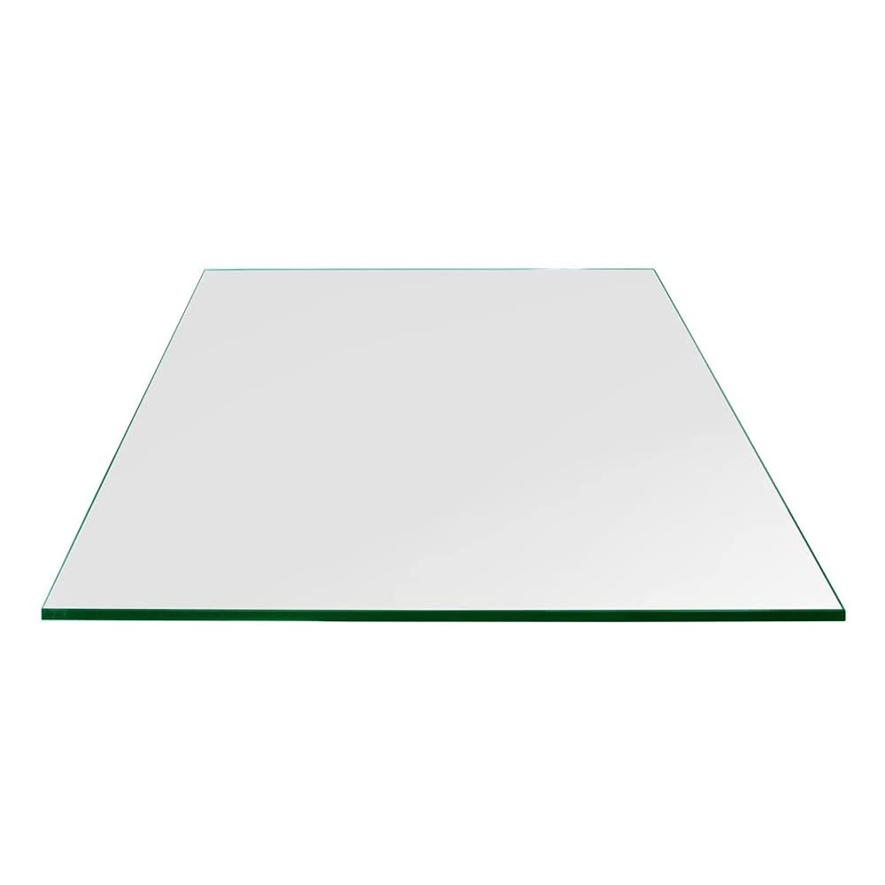(トロイシス)TroySys 厚さ1/4インチ フラット研磨強化正方形ガラステーブルトップ 18 Inches T18SQ6MMFPTEM-T