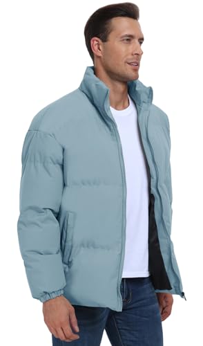 PEGENO Mens Winter Padded Jackets Full Zipper Windproof Jacket Coat3