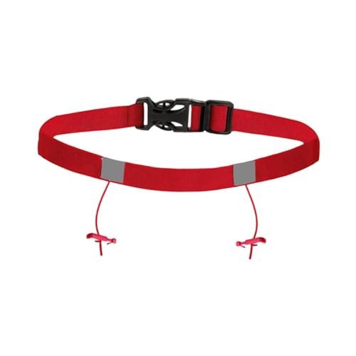 Triathlon Race Number Belt Essential Running Belt Versatile Adjustable Polyester Material with Accessories Easy to Install Suitable for Men Women, red