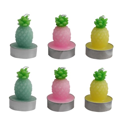 HOODANCOS 12Pcs Pineapple Tealight Candles Fruit Shaped Candles for Home Decor Parties Weddings and Festivals Cute Simulation Plant Candle Mixed Colors