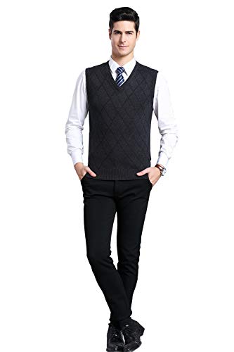 Biutimarden Gilet da Uomo Inverno Strisce V-Collo