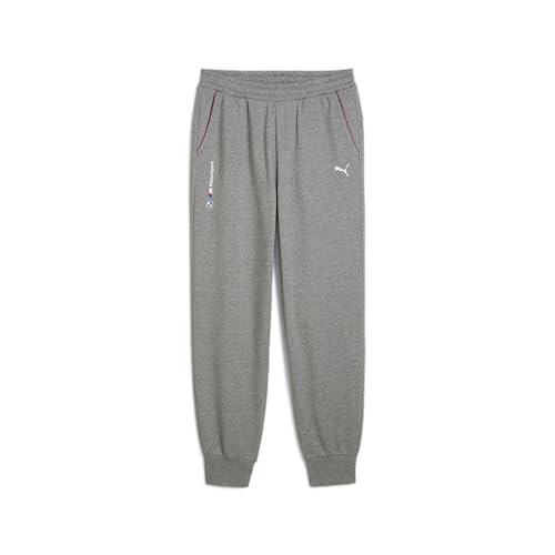 Puma BMW M Motorsport Essentials Pantalon de survêtement en Polaire pour Homme, Gris chiné Moyen +, Taille L