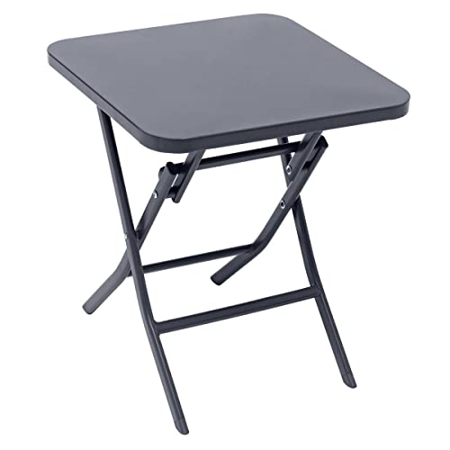 Hespéride - Table d'appoint de Jardin Carrée Greensboro Gris Graphite - 40 x 40 cm - Acier Traité Epoxy Antirouille