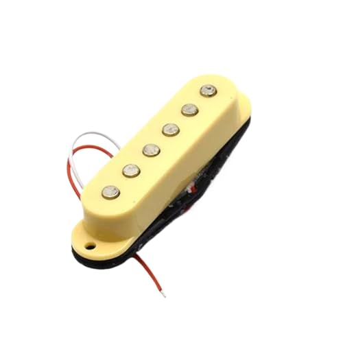 エレキギターピックアップセット エレクトリックピックアップ シングルコイルピックアップ ネック/ミドル/ブリッジポジション エレキギターピックアップ ギターアクセサリー(52mm Yellow)