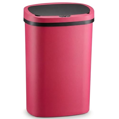 Caneca de basura automática de plástico Roja 13 gal
