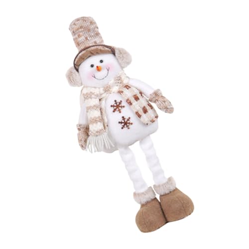 Ornement de Noël décoratif bonhomme de neige en peluche avec chapeau de fête élégant