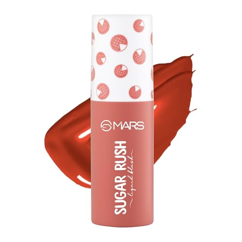 MARS Sugar Rush Liquid Blush (06-PEACH PIE) | High-Pigmentation | Lightweight Formula | Dewy Matte Finish | Long-Lasting | Smooth Radiant Glow | Easy Doe-Foot Applicator (4.5ml)