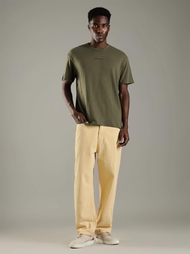 Image of Solid Relaxed Fit Cotton T-Shirt