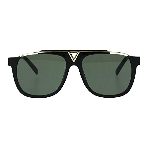 Impact Resistant Glass Lens Sunglasses Mens Square Designer Style UV 400 Black2