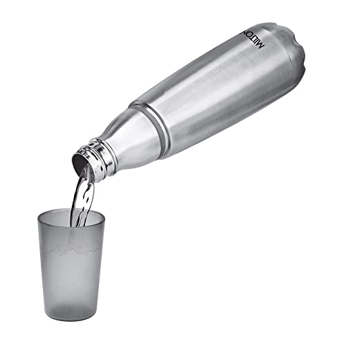 Milton Vertex 750 Vacuum Insulated Thermosteel Water Bottle/Flask | 25 Oz | 750 Ml | 24 Hours Hot & Cold, 18/8 Stainless Steel, Bpa Free, Food Grade, Leak-Proof | Silver #TOP2