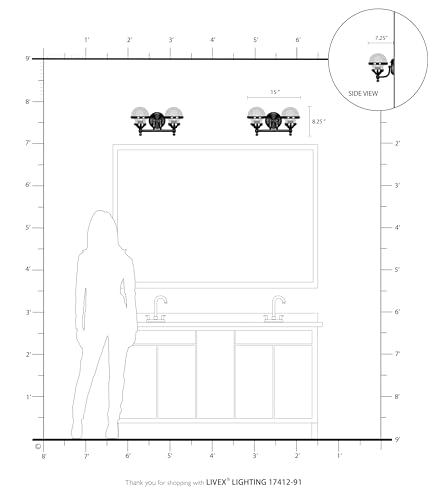 Image of Livex Lighting 2 Light Brushed Nickel Bath Vanity,17412-91