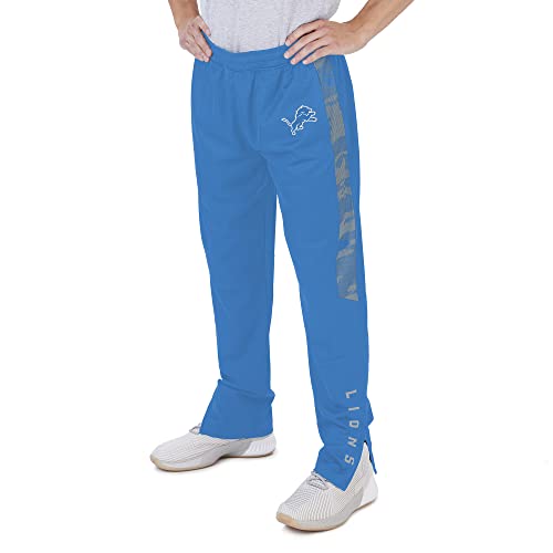 Zubaz Mens NFL Team Color Track Pant with Camo Lines Side Panels Detroit Lions X-Large