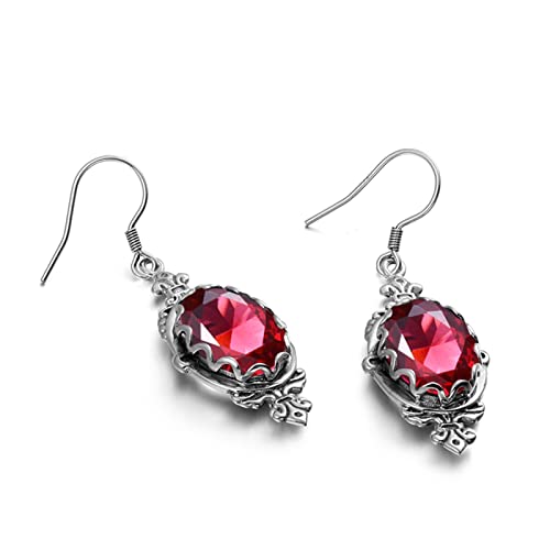 Boucles d'oreilles pendantes argent rubis pour sublimer vos soirées