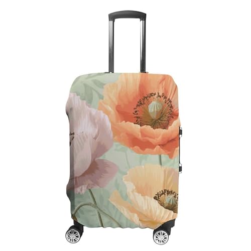 Pastel Poppies Travel Luggage Cover Anti-scratch Suitcase Cover Elastic Suitcase Protective Cover Fits 19-32 Inch Luggage M