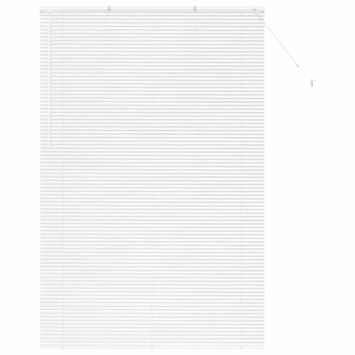 vidaXL Persiana para Ventana con Cortinas Manual Blanco Aluminio, Persianas venecianas rectangulares Modernas, Resistentes, para Cocina, Ajustables, con Control de luz y Acabado Mate