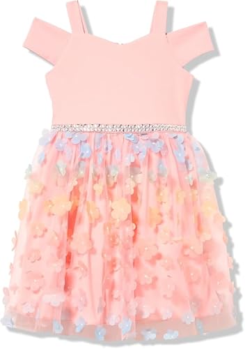 Speechless Girls' Cold Shoulder Midi 3D Butterfly Party Dress2