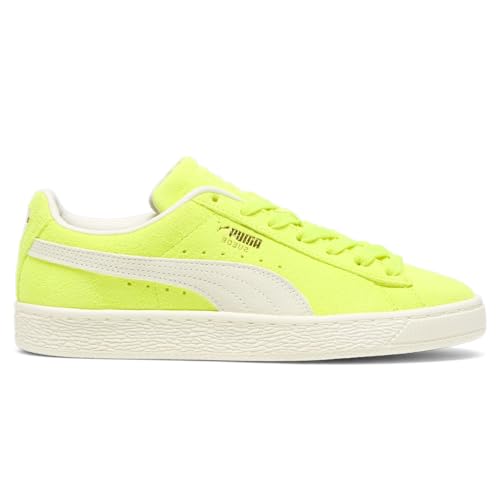 PUMA Womens Suede Neon Lace Up Sneakers Shoes Casual - Yellow