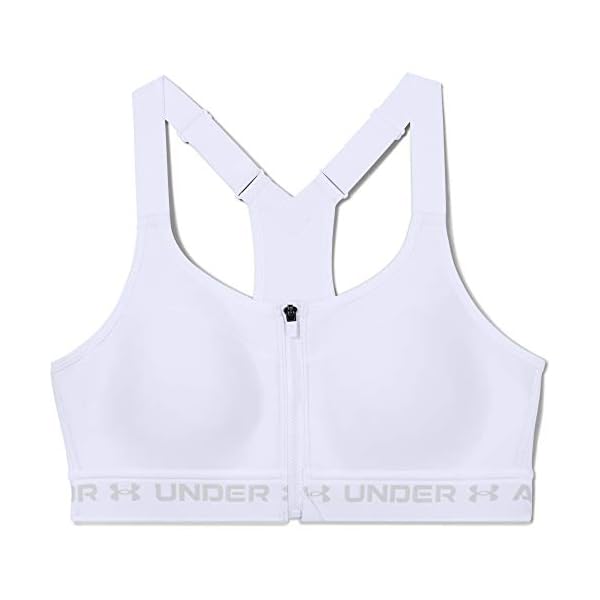 Under Armour Women's Armour High Crossback Zip Bra , White (100)/Halo Gray , 36DD