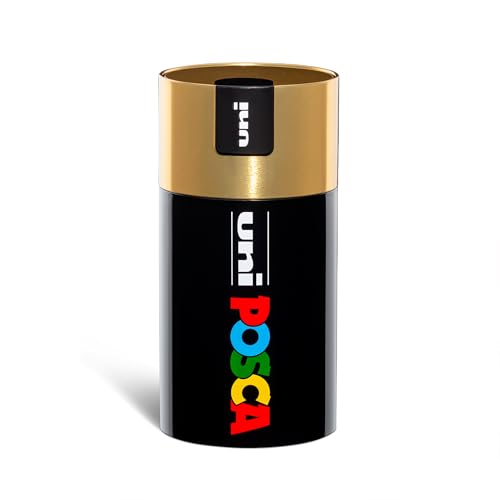 Posca - UniPosca - Juego completo de 18 rotuladores acrílicos surtidos, punta media de 2,5 mm, colores para niños y artistas Uni válidos como colores para tela, madera y otros, en caja de regalo