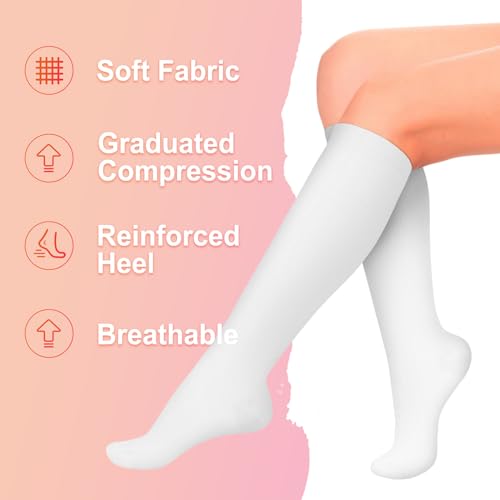 Image of Iseasoo 4 Pairs Compression Socks for Women Circulation-Best Support for Nurses,Running,Athletic,Travel
