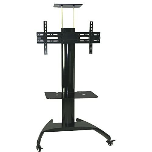 Srhimeos Mobile Standing Tv Cart Height Adjustable For 32"-65" Plasma Lcd Led Flat Screen/Curved Tv Can Bear 50Kg/110Lbs, Max Vesa 600X400 Mm With Tilt, Swivel And Height Adjustment Stand (Black) #TOP22