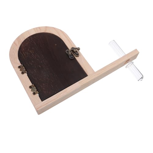 Toyvian 木製童話ドアコンセントカバー とペットの 保護プラグガード 壁掛け試験管花瓶付き装飾用差込口プレート プロパゲーション用観葉