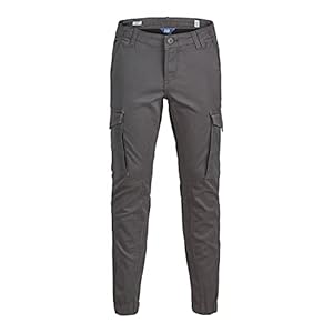 JACK&JONES JUNIOR jongens cargo JJIPAUL JJFLAKE AKM 542 ASPHALT NOOS JR