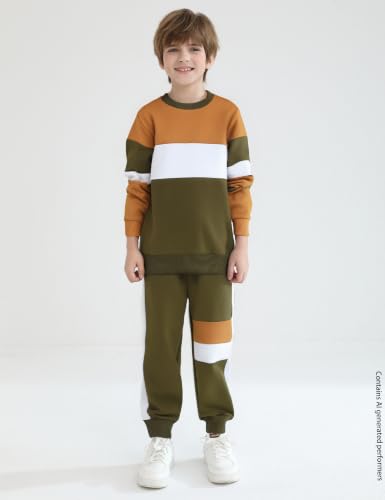 Image of mkodopy Boys Clothes Hoodie Sweatsuits Tops and Pants Boys Fall Winter Outfits Boy Clothing Set