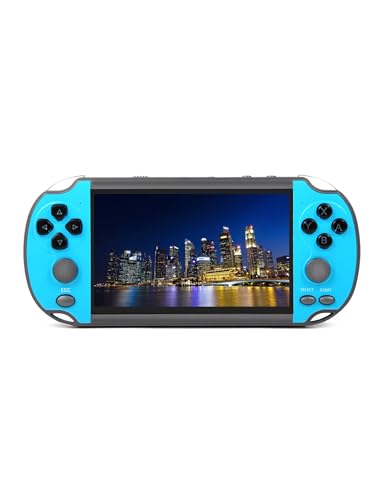 CZT 4.3 Inch Retro Video Game Console Built in 3000 Games Can Save Archives Handheld Game Console Nostalgic Portable Console Child MP4 Arcade Simulator Gift to People (Blue) CZT 4.3 Inch Retro Video Game Console Built in 3000 Games Can Save Archives Handheld Game Console Nostalgic Portable Console Child MP4 Arcade Simulator Gift to People (Blue)