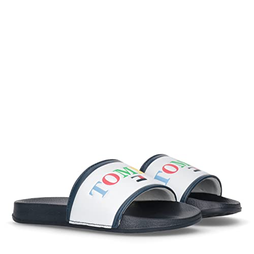 Tommy Hilfiger Unisex Pool Logo Slide Print Bade-Schuh Latschen Sauna...