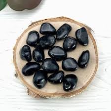 Image of Crystal Black Onyx Tumble Stone | 50 gm Tumbled Gemstones | Reiki Healing Stones | Home Decor Pebbles | Aquarium Gravel | Garden & Table Decor