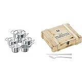 Zwilling Kochtopf-Set, 5-TLG, 4 Deckel, Induktionsgeeignet, Edelstahl, Twin Classic & 07150-359-0 Steak Besteckset in rustikaler Holzbox, Edelstahl, 12-teilig
