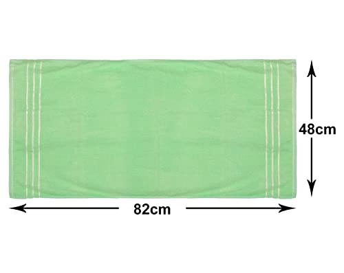 Image of Kuber Industries Soft Cotton Bath Towel for Hands, Face, Newborn Babies, Toddlers, Children, 19 inchx38 inch- Pack of 4 (Green & Peach)