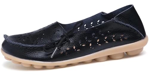 Image of Women's Floral Leather Slipper Loafers Flat Shoes Slip-Ons