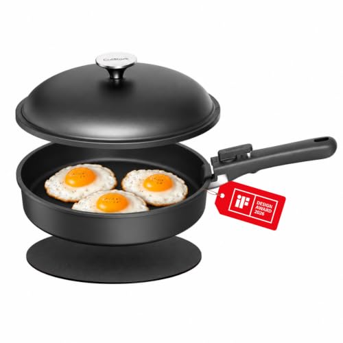 CuliStack® One Set 4-teilig, Stapelbar, Platzersparnis, Ofenfest, Abnehmbarer Griff, Für Induktion Geeignet, PFAS-frei… – Ansicht 1
