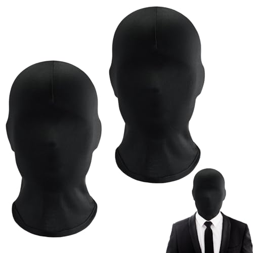 Tyrzol 2 Black Full Face Morph Mask - Unisex Faceless Mask for Halloween Party Costume, 32x 25 cm