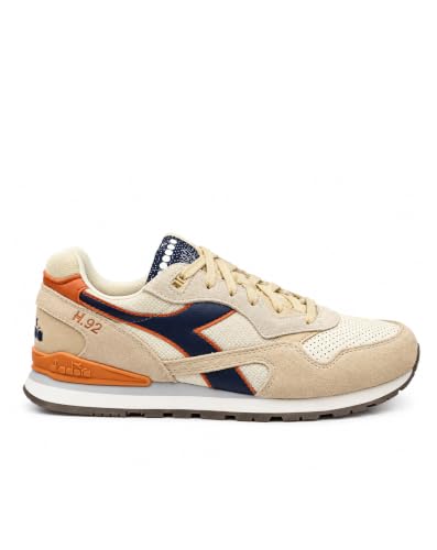 Diadora N.92 Advance Retro Sneakers in Beige, Navy & Orange 11UK