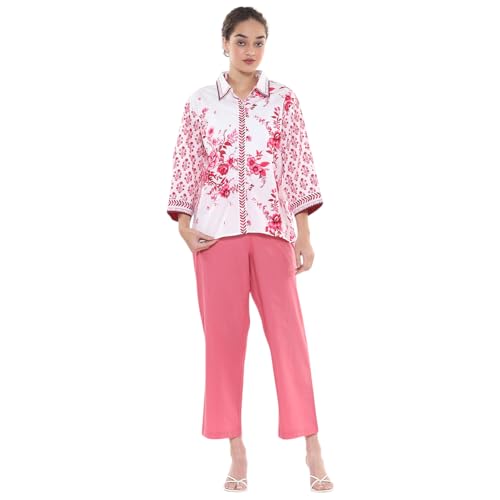 Chemise en coton imprimé droit BIBA blouse chic manches longues