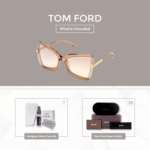 Tom Ford Gia FT0766 Square Sunglasses for Women +BUNDLE with ACCESSORY EYEWEAR KIT2