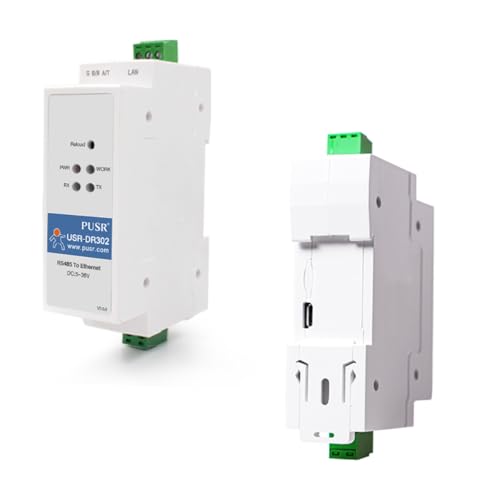 PUSR Din Rail RS485 to Ethernet Converter Modbus RTU to TCP Modbus Gateway Transmit Data transparently Between TCP/IP and RS485 User-Defined Webpage USR-DR302