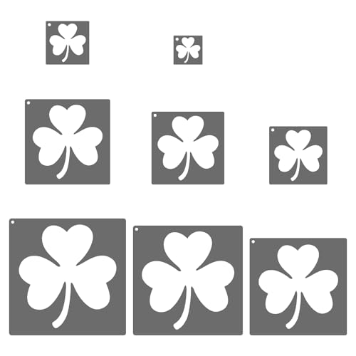 Patikil Shamrock Stencils, 8 Pcs Large Plastic Shamrock Stencils Reusable For Painting On Wall, Wood, Fabric