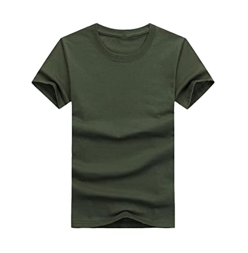 T-shirt d'été homme en coton vert militaire grande taille taille M haut léger