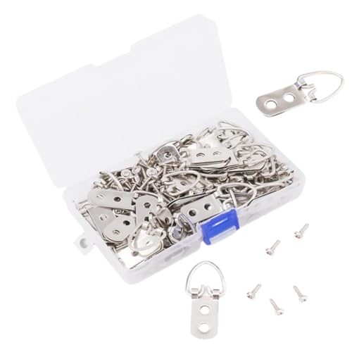 Image of ARTIBETTER 50pcs Heavy Duty D- Picture Frame Hangers Robust Hanging Hardware for Photos Art Decorations for Home Office Gallery Use Versatile Wall Mounting