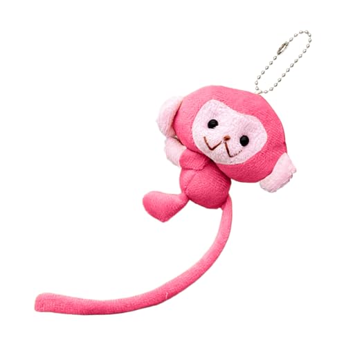 Llavero mono de peluche - Adorable animal de diseño de cola larga, llavero para coche, accesorio creativo para colgar, decoración para bolso de mochila, material suave y resistente